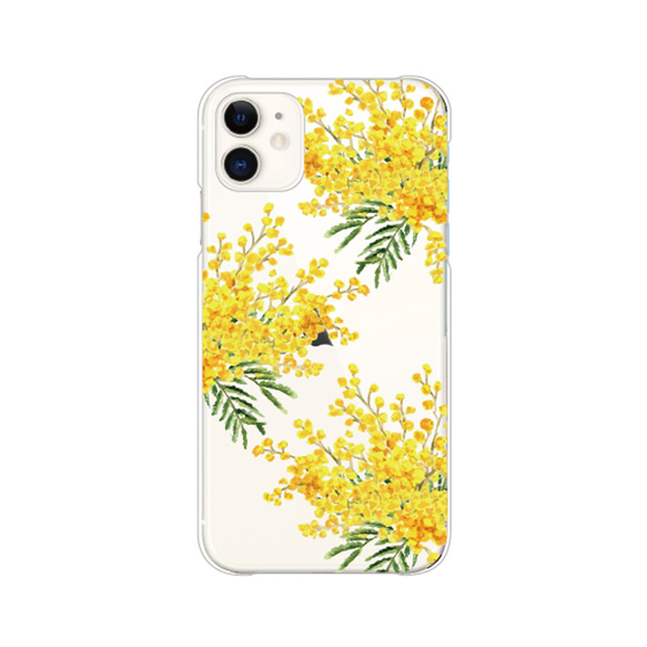 ミモザ 名入れ スマホケース iPhone16 15 14 13 pro SE ほぼ全機種対応 galaxy 送料無料 6枚目の画像