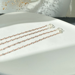 ツートンカラーローズゴールド&シルバーチェーンネックレス[Silver925] 16枚目の画像