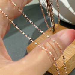 ツートンカラーローズゴールド&シルバーチェーンネックレス[Silver925] 3枚目の画像