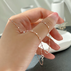 ツートンカラーローズゴールド&シルバーチェーンネックレス[Silver925] 13枚目の画像