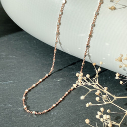 ツートンカラーローズゴールド&シルバーチェーンネックレス[Silver925] 14枚目の画像