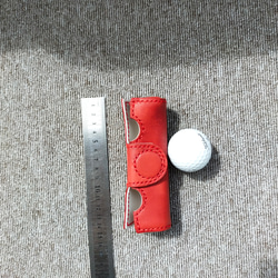 #ゴルフ　ピン型パターヘットカバー（レザークラフト）マグネット開閉式（赤） 1枚目の画像