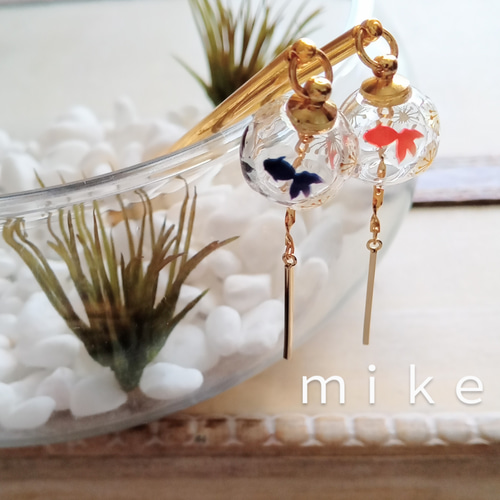 風鈴型かんざし(金魚) かんざし mike 通販 14664459｜Creema
