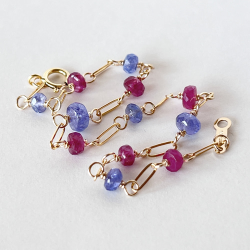 タンザナイトとルビーのブレスレット ブレスレット chicolo 通販  
