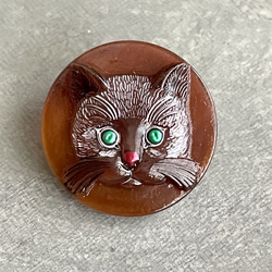 貓玻璃鈕扣（捷克）| 黑鬍子白貓x奶茶棕 第4張的照片