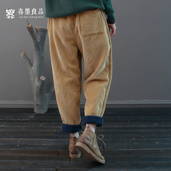 燈芯絨圍巾長褲，寬鬆褲，秋冬，4 色，1988 年 第1張的照片