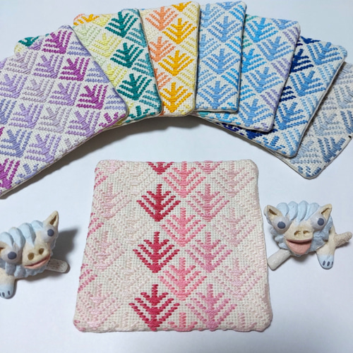 mamataruto⭐︎こぎん刺しコースター こぎん刺しコースター 松笠 コースター yaya 通販 14665230