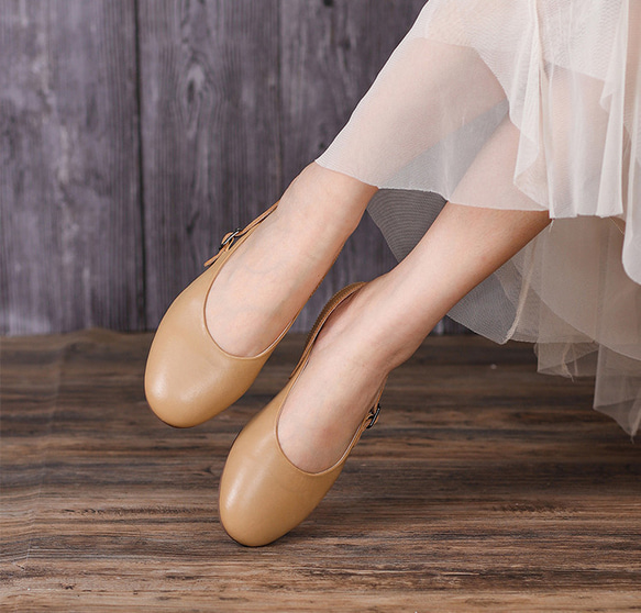 レディースシューズ　本革レザー　靴　手作り　ハンドメイド　天然ゴム サンダル　履きやすい　柔らかい　ベッジュSH96 5枚目の画像