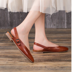 レディースシューズ　本革レザー　靴　手作り　ハンドメイド　天然ゴム サンダル　履きやすい　柔らかいブラウンSH97　 7枚目の画像