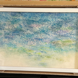 パステル画 思う モデルを使った絵 木製額ガラス入り 一点モノ 永井雅人パステル画 原画小作品 「Ocean」 アクリル