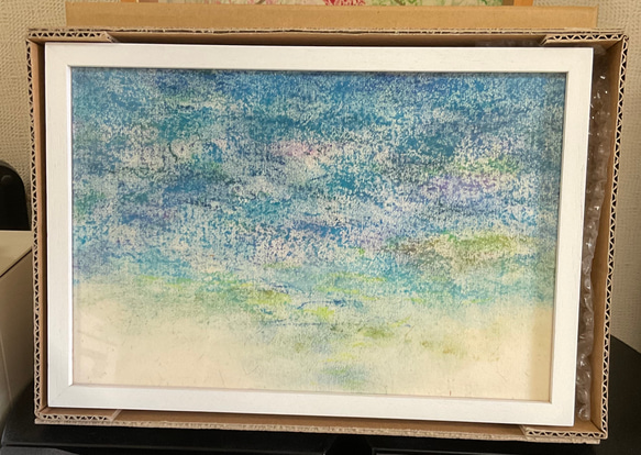 一点モノ 永井雅人パステル画 原画小作品 「Ocean」 アクリル