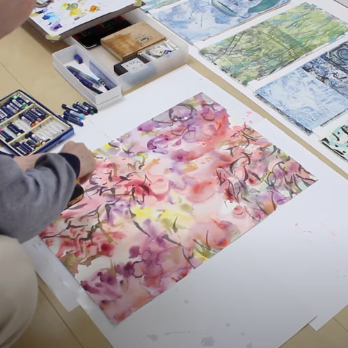 一点モノ 永井雅人パステル画 原画小作品 「Ocean」 アクリルガラス額