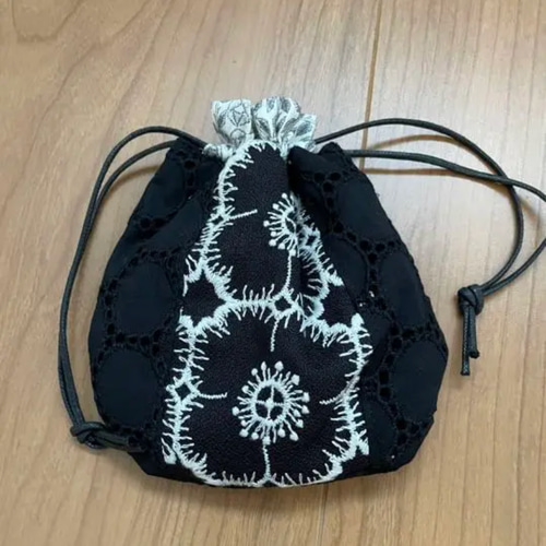 【SOLD】ミナペルホネン　ハンドメイド　巾着　バッグ　anemone