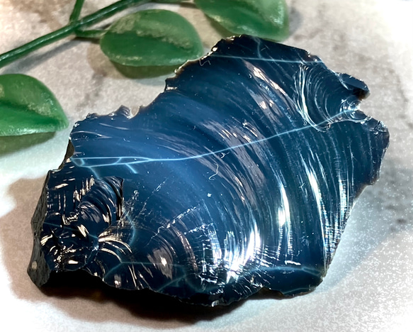 オブシディアン-ブルー 原石 黒曜石 碧色貴重 オブシディアン-ブルー