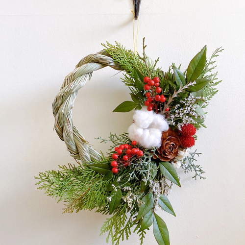 フレッシュグリーン生花南天 ドライフラワー お正月飾り しめ飾り