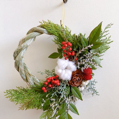 フレッシュグリーン生花南天 ドライフラワー お正月飾り しめ飾り