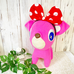 赤白ドットの大きなリボンのカチューシャ 単品 Bタイプ 雑貨・その他