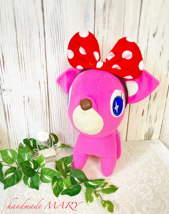 赤白ドットの大きなリボンのカチューシャ 単品 Bタイプ 雑貨・その他