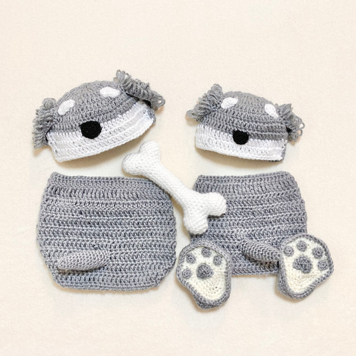 ベビーコスチューム シュナウザー グレー ＊ ニューボーンフォト