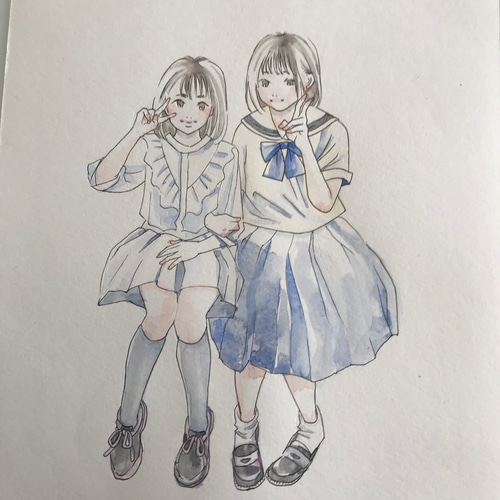 水彩画風 🎨ペット似顔絵アートポスター 🎨オーダー 思い出を飾