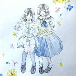 水彩画　アート　ポスター　似顔絵 水彩画　アート　ポスター　似顔絵