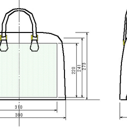 【受注制作】ヌメ革のブガッティ型バッグ（大型・A4ファイル対応） 11枚目の画像