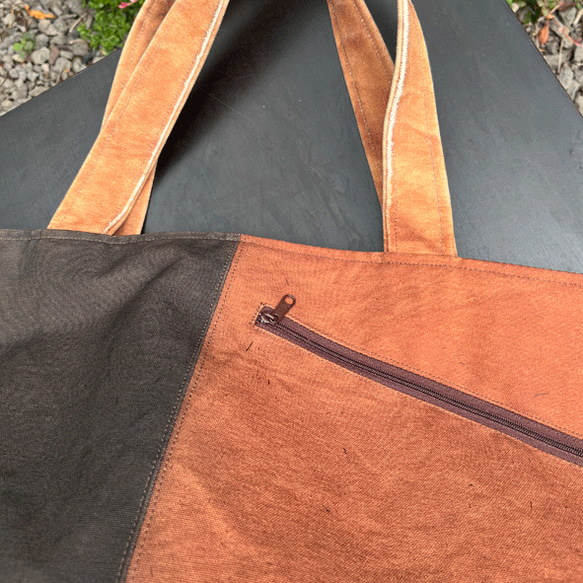 柿渋染め帆布デカ底バッグ22082 