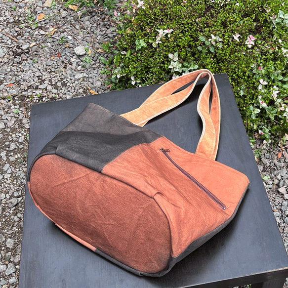 柿渋染め帆布デカ底バッグ22082 