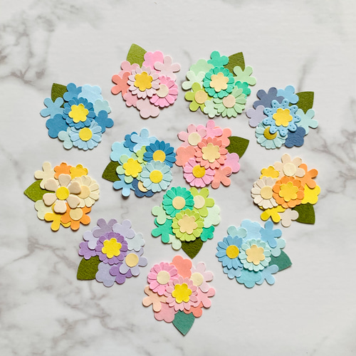 クラフトパンチ 花 花束 カラフル 12枚入 入学・卒業・アルバム