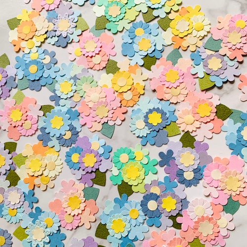 クラフトパンチ 花 花束 カラフル 12枚入 入学・卒業・アルバム