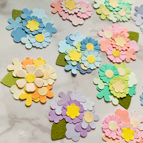 クラフトパンチ 花 花束 カラフル 12枚入 入学・卒業・アルバム