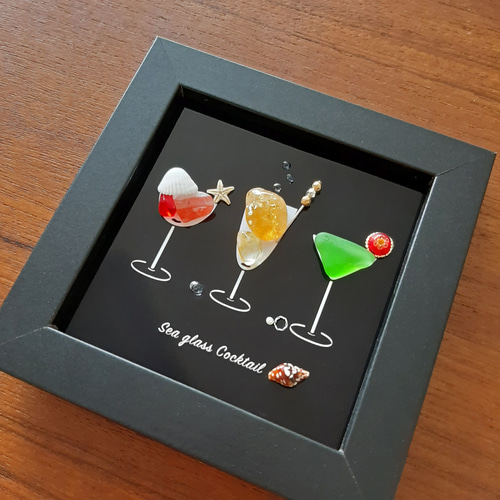 クリスマスのカクテル03〉シーグラスアート その他アート moon 通販