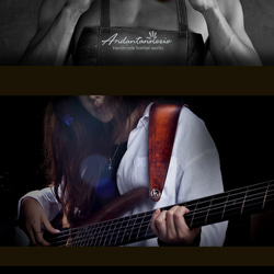 ギターストラップ ベースストラップ グリーン お好みの絵、フレーズ刻印可能 カスタマイズギターストラップ 2枚目の画像