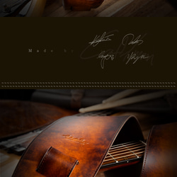 ギターストラップ ベースストラップ ブラウン お好みの絵、フレーズ刻印可能 カスタマイズギターストラップ 3枚目の画像
