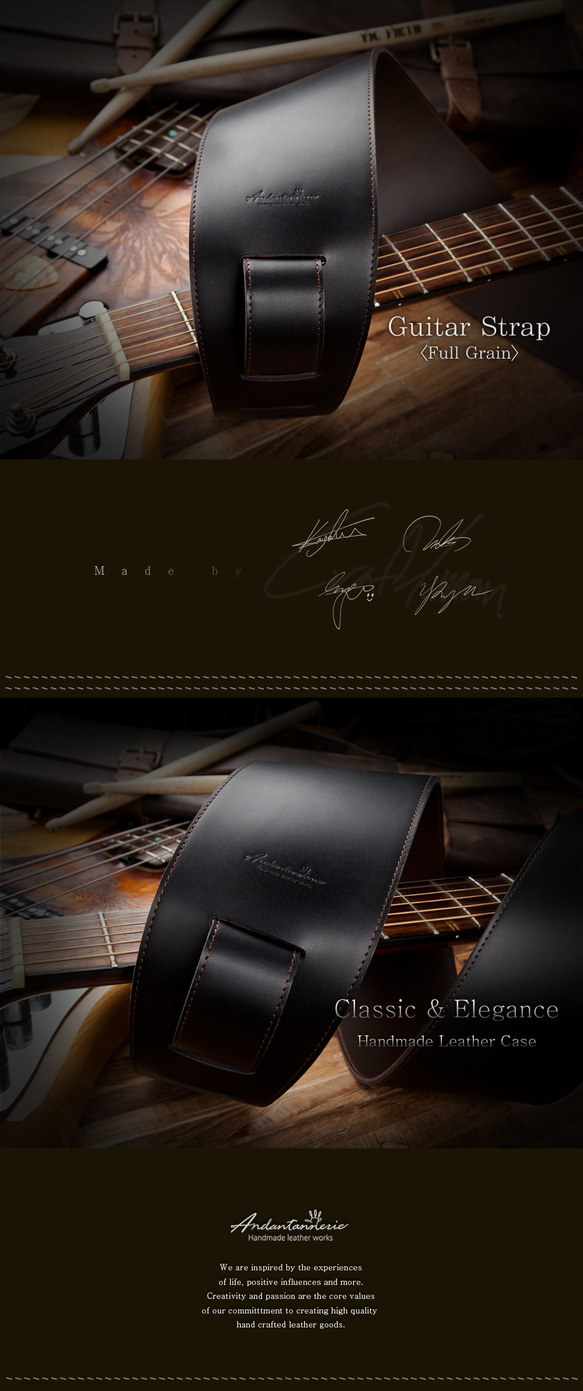 ギターストラップ ベースストラップ [ブラック] 3枚目の画像