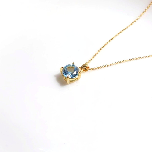 再販】スカイブルートパーズ ネックレス◇大粒8mm約2カラット
