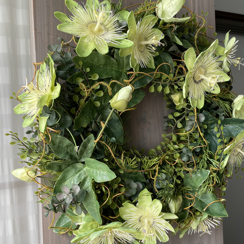 SALE かに草 真夏の草花リース SALE かに草 真夏の草花リース オンラインレッスン】季節の