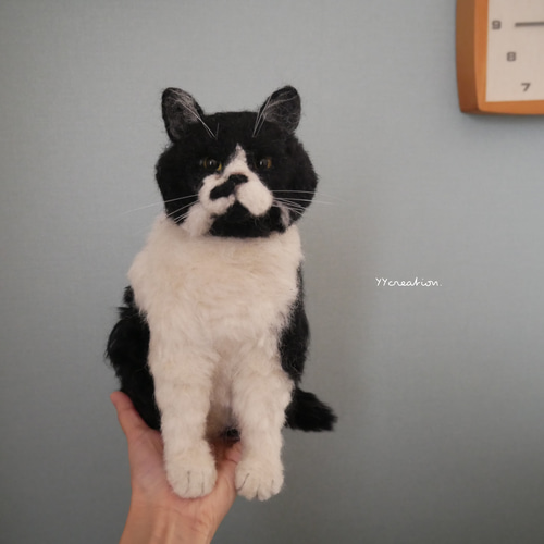 羊毛フェルト　うちの子オーダー　猫　オーダーページ　ぬいぐるみ　置物 受注製作】-うちのこ- まゆねこ(猫)オーダーページ 羊毛フェルト