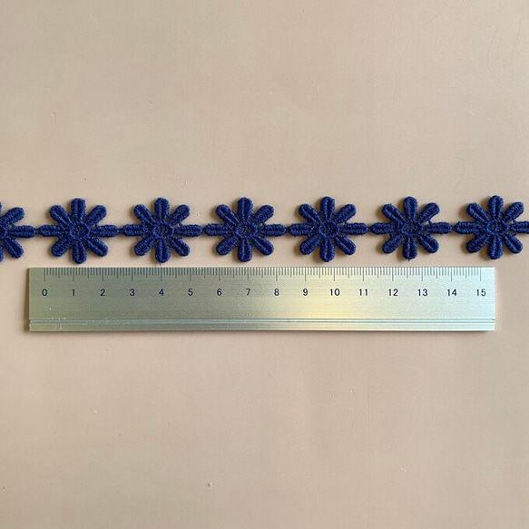 中国リボン 販売単位：100cm【2204-C17】ブルー　ネイビー 4枚目の画像