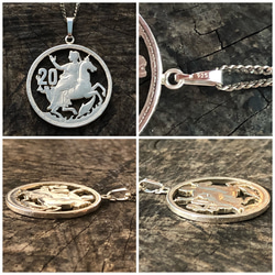 日本 五十銭 十字架デザイン カットコインペンダント ReDブランド ペア