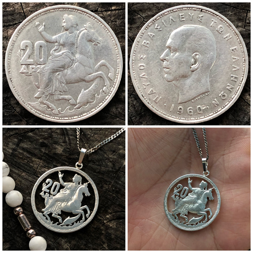 銀貨 ギリシャ カットコインペンダント ブランド ReD コイン  