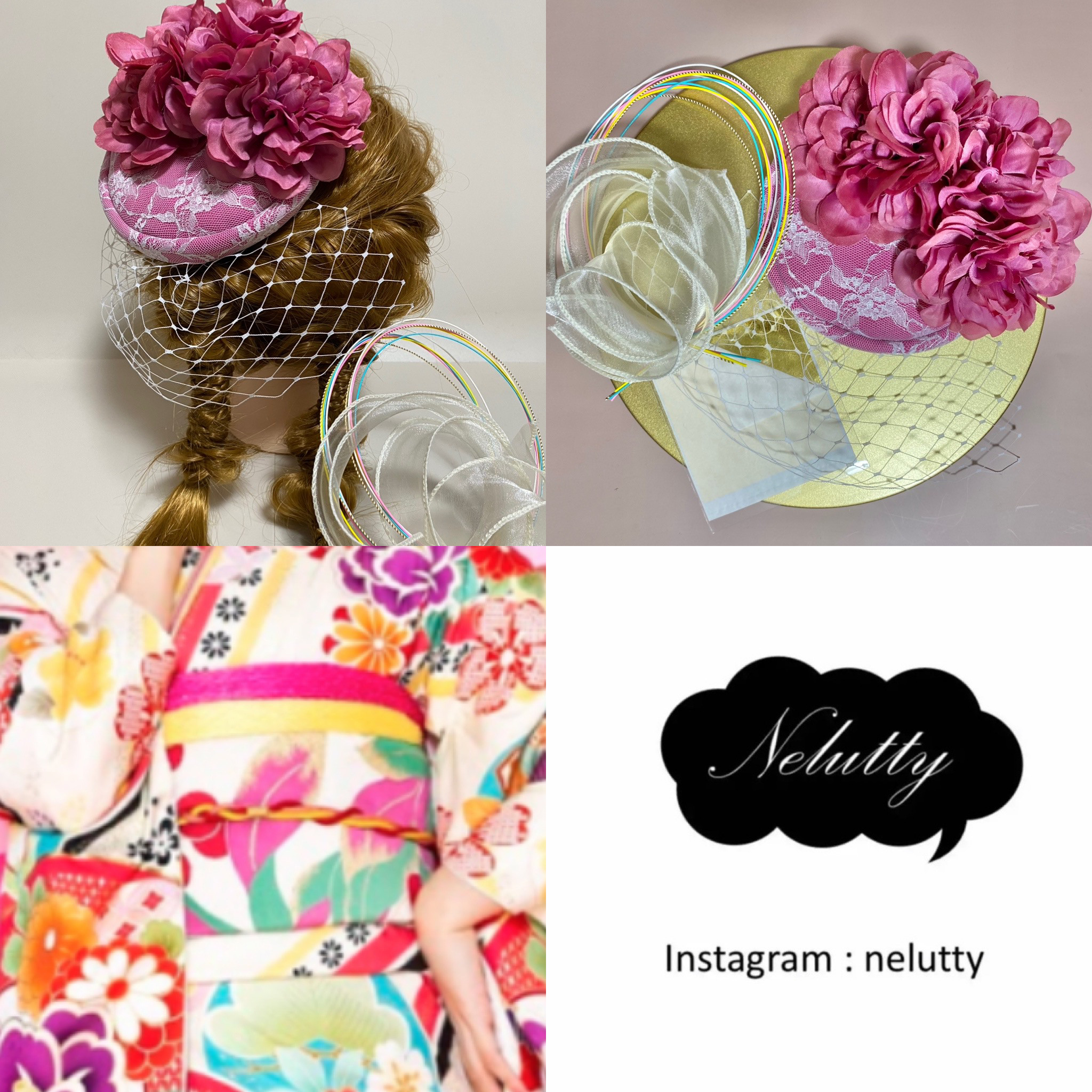 [水引オーガンジーリボンはオプション]トークハット　トーク帽　カクテルハット　ヘッドドレス　C　１