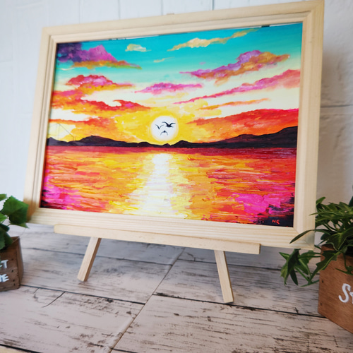 絵画  油絵  作者不詳  海  波  海辺  カモメ 絵画 油絵 作者不詳 海 波 海辺 カモメ