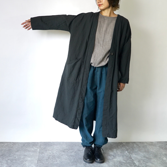 棉質外罩禮服/黑色/三河紡織 第4張的照片