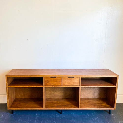 VTG 80s Faux Wood 60 CD Cabinet Oak Storage 1002709 52 *only