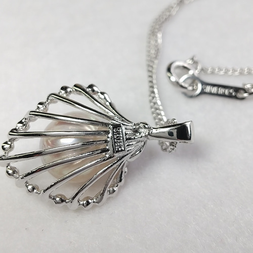 SV925】花籠デザインペンダントネックレス［あこや真珠8.7mm