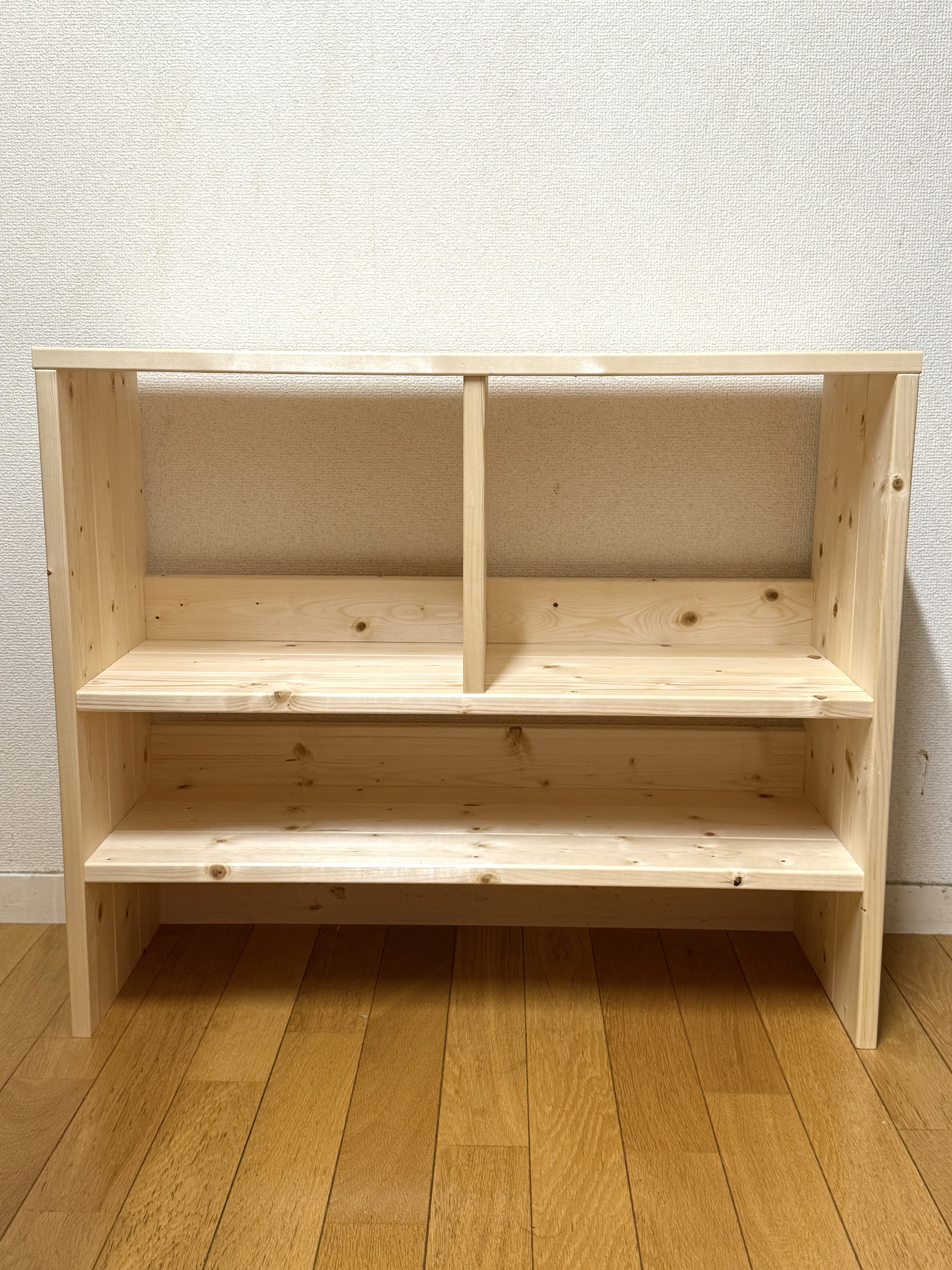 ハンドメイド家具90 クリアワックスの3スペースシェルフ オーダー可