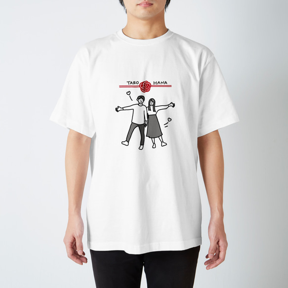 【couple】記念日に着たい似顔絵ペアTシャツ 2枚目の画像