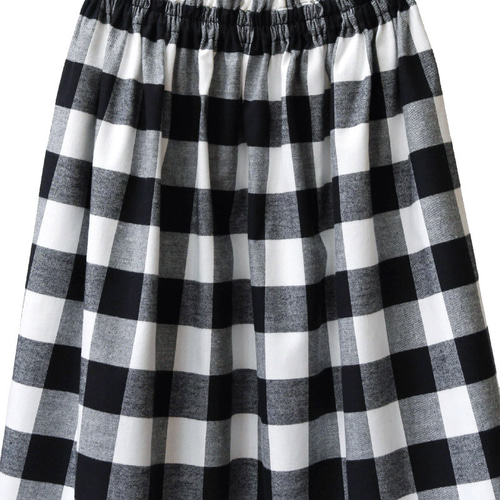 ベルパーチ☆チェック柄黒白ギャザースカート☆未使用 STAMP AND DIARY オリジナルチェック ギャザースカート の通販