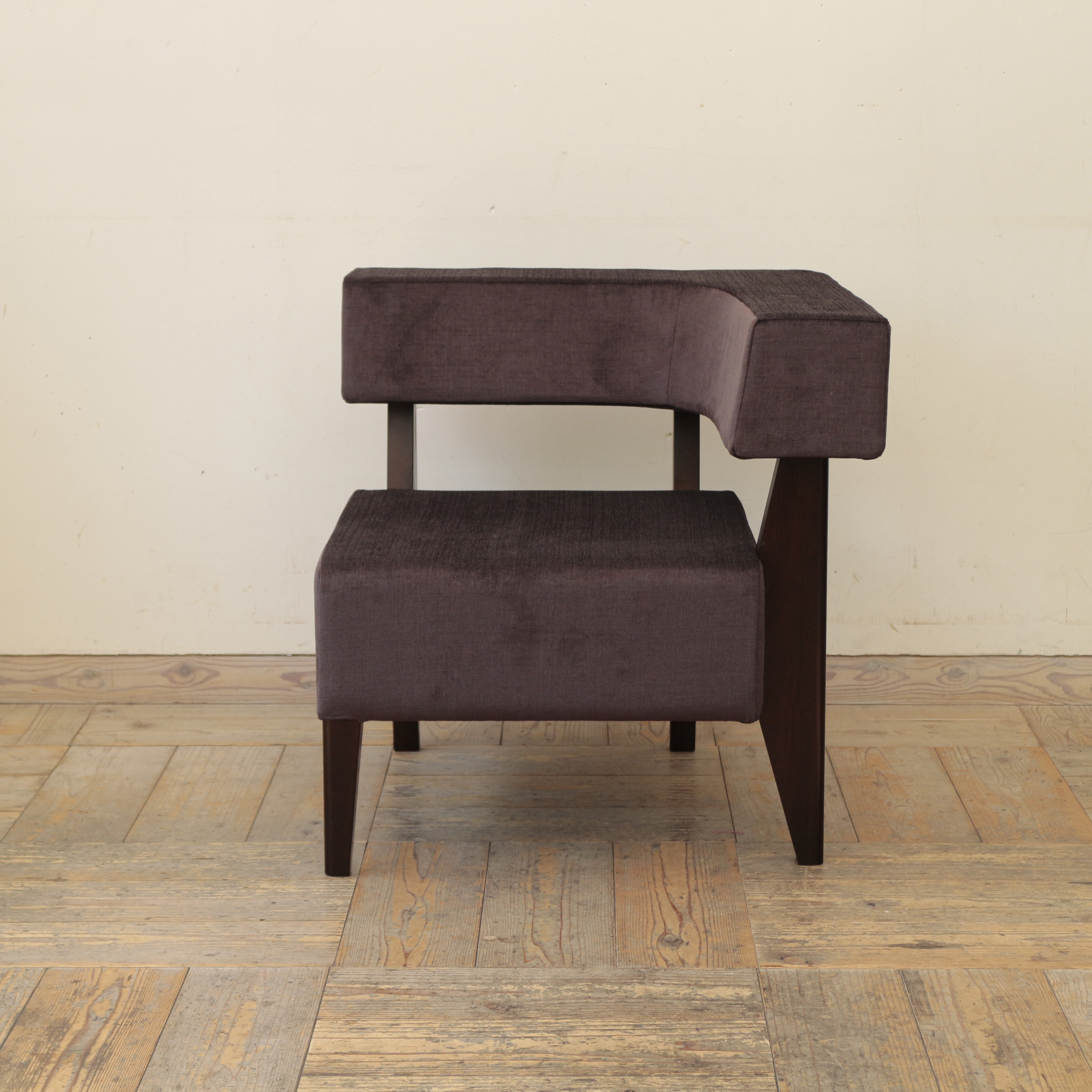 1 seater Border-L(左) sofa（ダークブラウン×SP-UP5570 チョコレート）